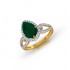 Gold Ring A.Diamond 2.65 gram Green Stone 