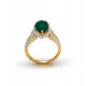 Gold Ring A.Diamond 2.65 gram Green Stone 