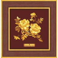 Pure 24 karat Golden Frame A7 Peony Prima Art by Amol Jewellers LLP