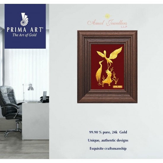 Pure 24 karat Golden Frame A7 The Crane Prima Art by Amol Jewellers LLP