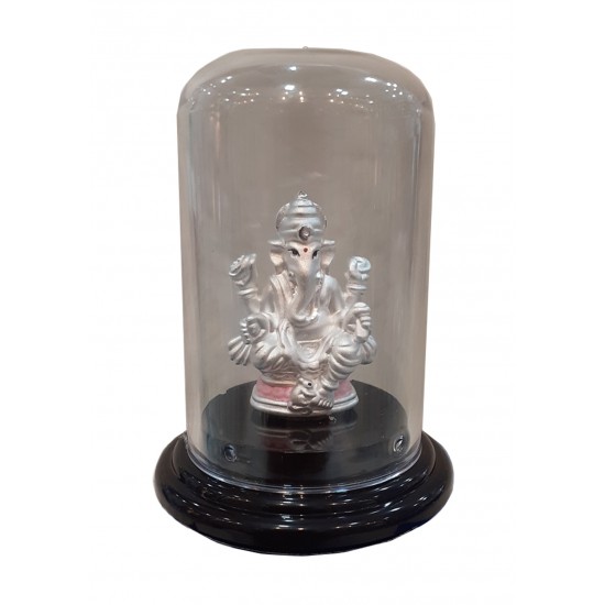 Ganesh Silver Stand Idol/ Murti  in 999 Purity - 500982546