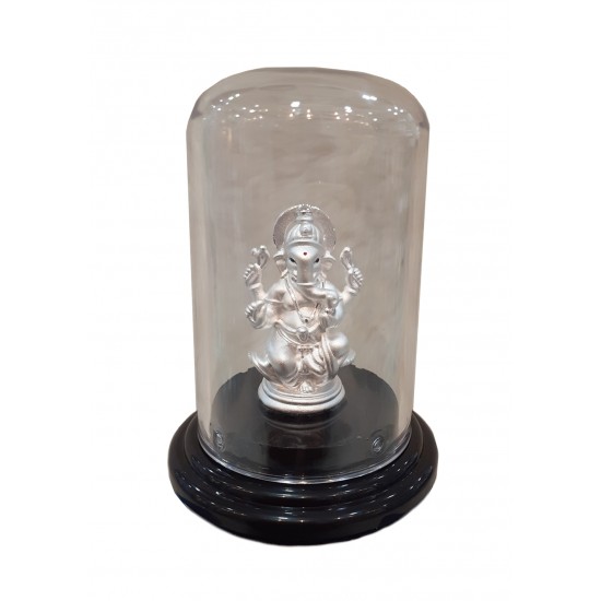 Ganesh Silver Stand Idol/ Murti in 999 Purity - 501126530