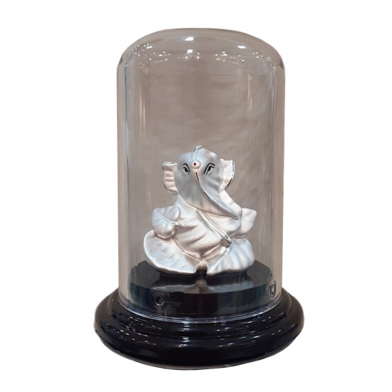 Ganesh Silver Stand Idol/ Murti in 999 Purity - 501318424