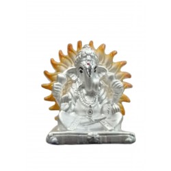 Ganesh Silver Stand Idol/ Murti  in 999 Purity - 600879642