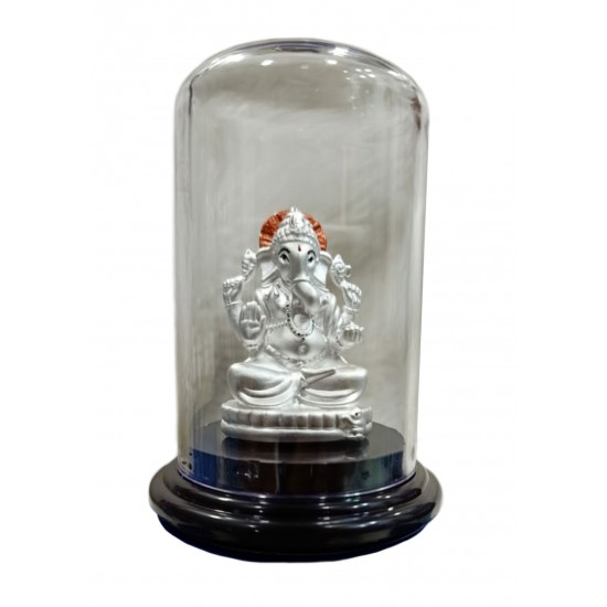 Ganesh Silver Stand Idol/ Murti  in 999 Purity - 600942789