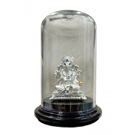 Ganesh Silver Stand Idol/ Murti  in 999 Purity - 601263098