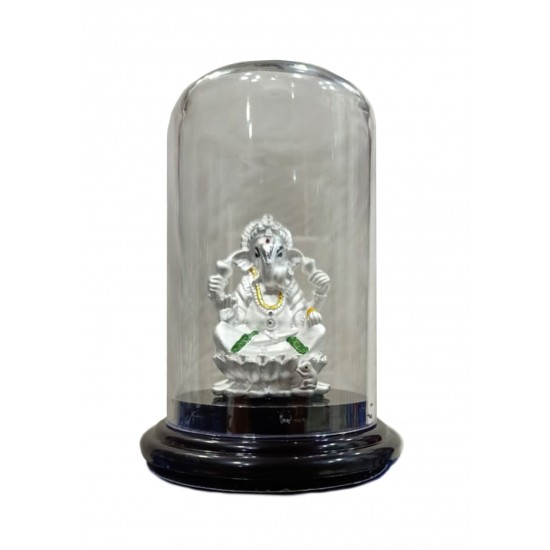 Ganesh Silver Stand Idol/ Murti  in 999 Purity - 700052681