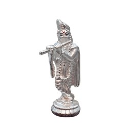 Krishna Stand Silver Idol/ Murti in 999 Purity - 500033816